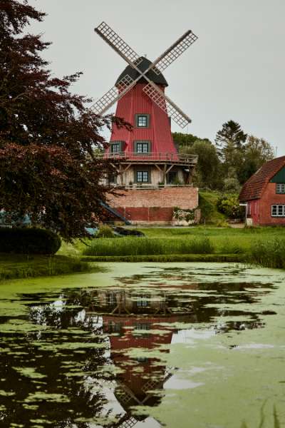 Historisk mølle får nyt liv med pandeplader, An der Fähre 3, 25573 Beidenfleth, Tyskland